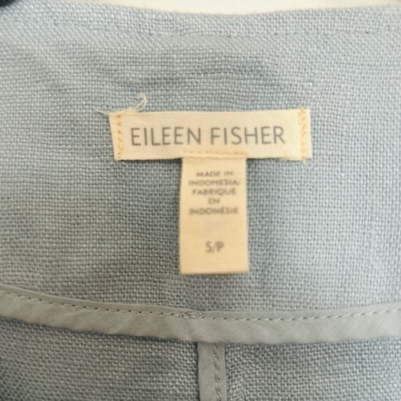 Eileen Fisher Long Sleeve Linen Light Blue Jacket Sz: SP - Picture 2 of 10